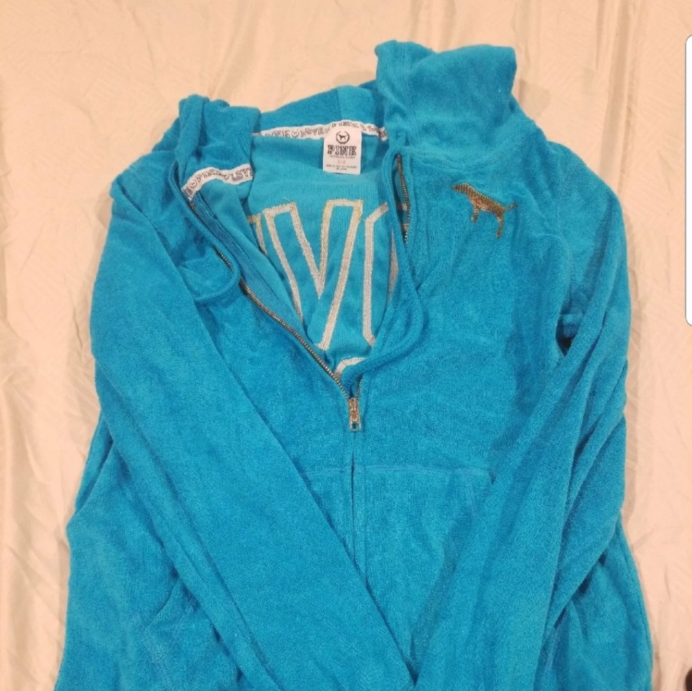 VS PINK Terry Zip Up Hoodie Size S/P